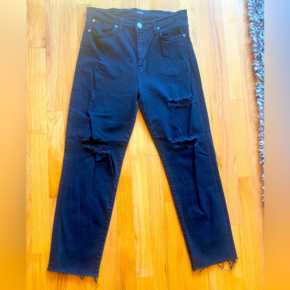 Hudson Barbara Straight Leg Distressed Denim